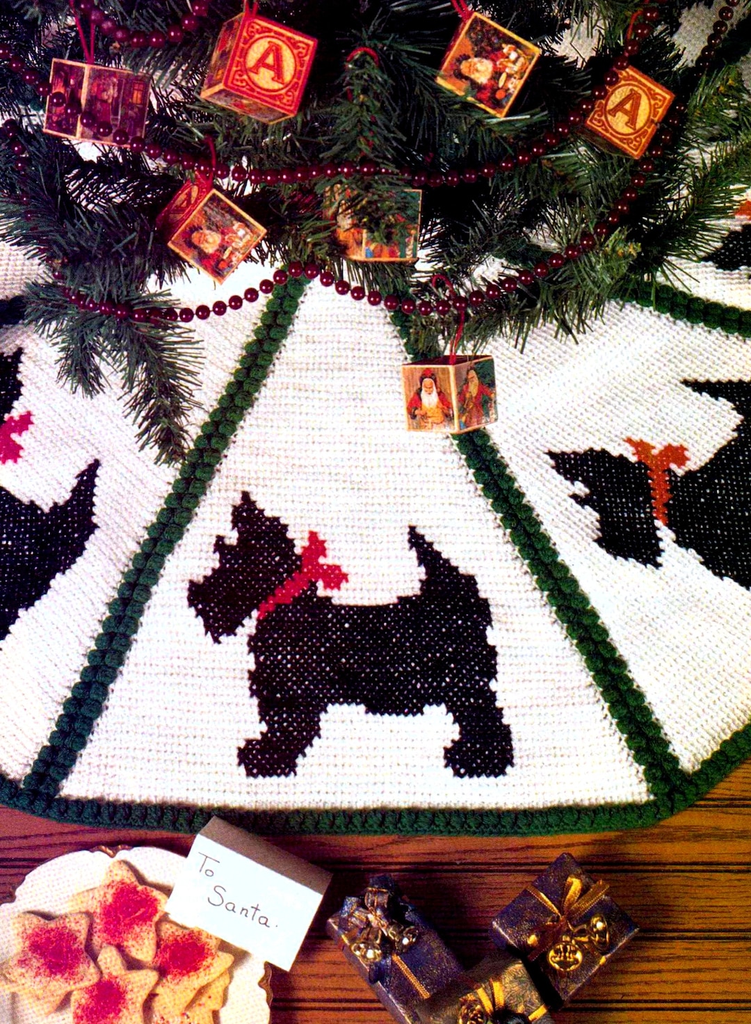 INSTANT DOWNLOAD PDF Vintage Crochet Pattern Scottie Dog Christmas Tree