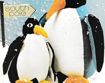 INSTANT DOWNLOAD PDF Vintage Sewing Pattern  Penguin Soft Toy