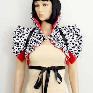 Collar Shrug Cosplay Costume Dalmatians Cruella de Vil Carnival Ringmaster Burlesque Manga Burningman Circus image 9