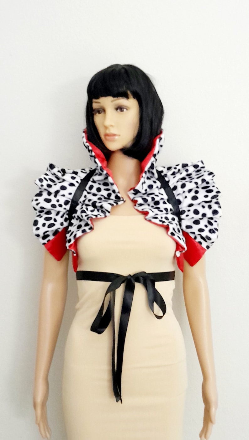 Collar Shrug Cosplay Costume Dalmatians Cruella de Vil Carnival Ringmaster Burlesque Manga Burningman Circus image 9