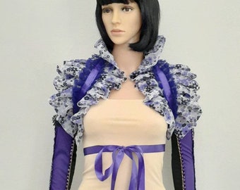 Purple Gothic Cruella Wedding  Collar Shrug Wrap Manga Cosplay Anime Ringmaster Burlesque Circus Burningman Vegas