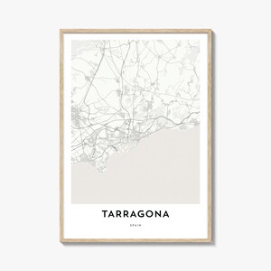 Impresión del mapa de Tarragona, regalo del mapa de Tarragona, póster de Tarragona, obra de arte del mapa de la ciudad para el hogar y la oficina, España