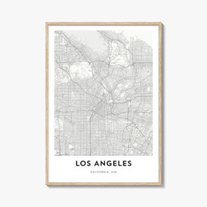 ロサンゼルスの地図プリント、ロサンゼルスの地図ギフト、ロサンゼルスのポスター、自宅やオフィス用の都市地図アートワーク、カリフォルニア
