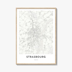 Straßburg Karte Poster, Straßburg Karte Geschenk, Straßburg Poster, Stadt Karte Kunstwerk für Zuhause, Büro, Frankreich
