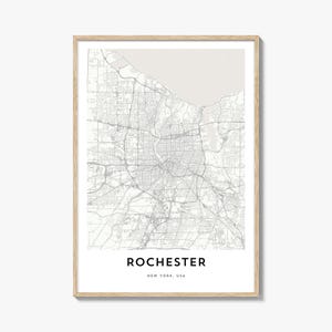 Rochester New York Poster, Rochester Geschenk, Rochester Poster, Stadt Karte Kunstwerk für Zuhause & für das Büro,