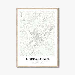 Map of Morgantown Print, Morgantown Map Gift, Morgantown Poster, City Map Artwork for Home & Office, West Virginia