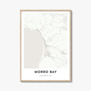 Karte von Morro Bay Print, Morro Bay Karte Geschenk, Morro Bay Poster, Stadt Karte Kunstwerk für Zuhause & für das Büro, Kalifornien