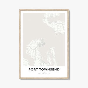 Karte von Port Townsend Print, Port Townsend Karte Geschenk, Port Townsend Poster, Stadt Karte Kunstwerk für Zuhause & Büro, Washington