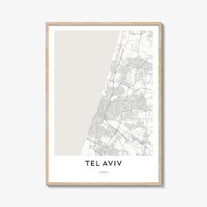 Tel Aviv Map Print: Modern City Map Art, Israel
