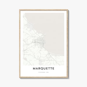 Map of Marquette Print, Marquette Map Gift, Marquette Poster, City Map Artwork for Home & Office, Michigan