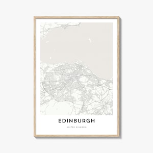 Póster con mapa de Edimburgo, arte mural de Auld Reekie, decoración de Escocia, calle de la ciudad del Reino Unido