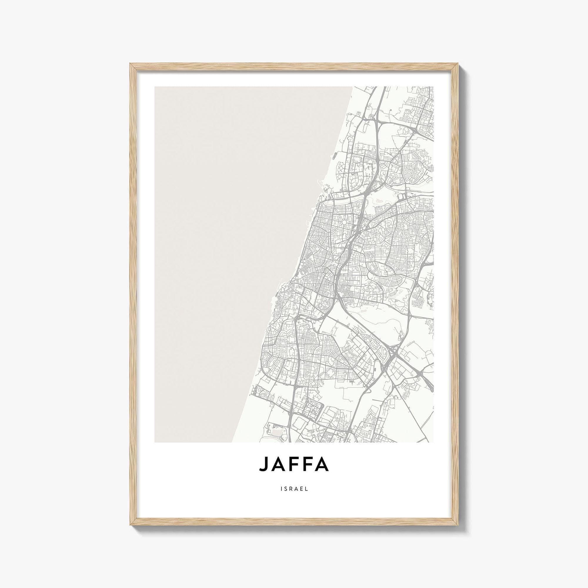 Map of Jaffa Print, Jaffa Map Gift, Jaffa Poster, City Map Artwork for Home & Office, Israel