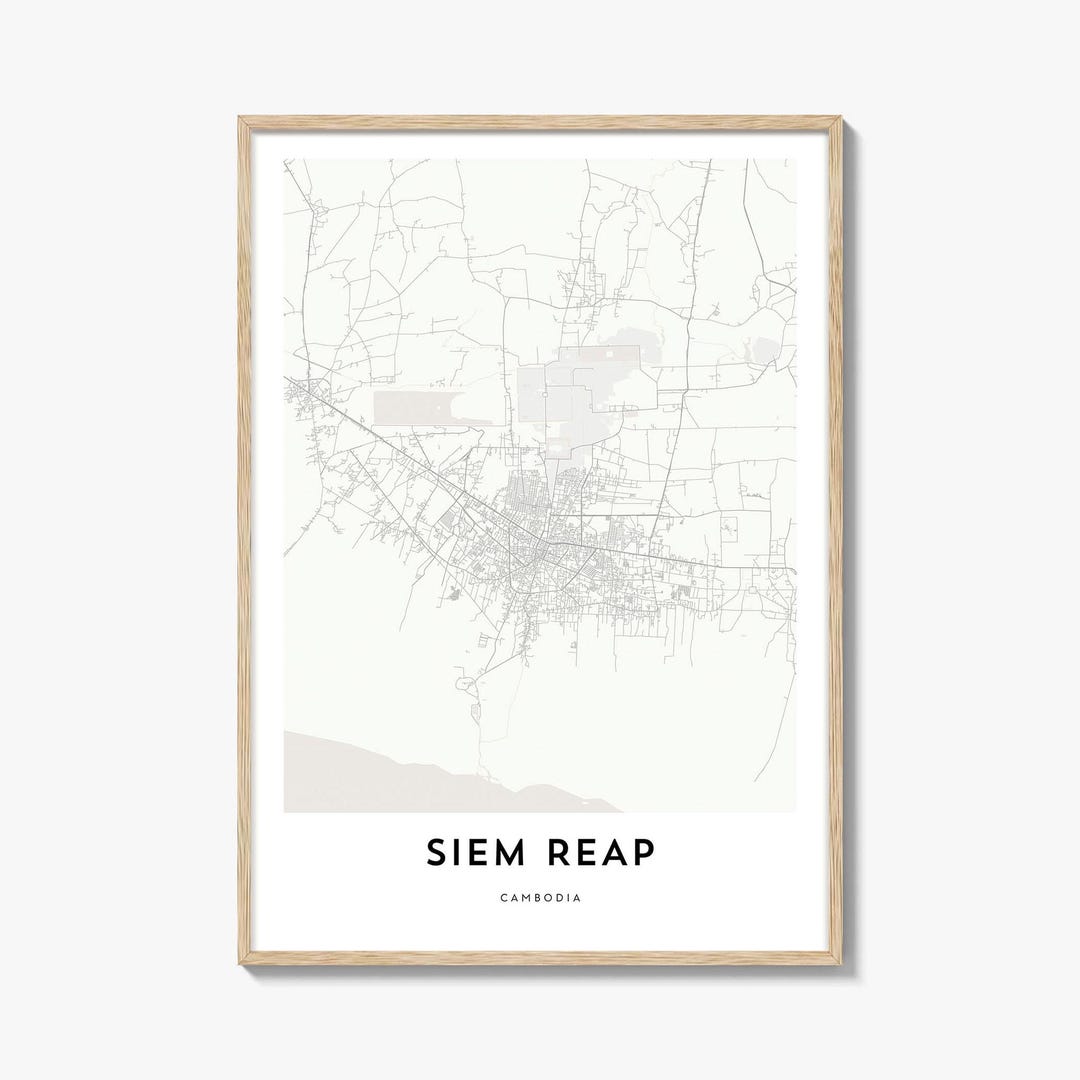 Map Of Siem Reap Print Siem Reap Map Gift Siem Reap Poster City Map Il Cgws 