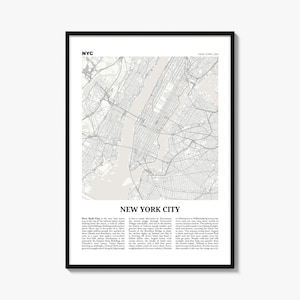 Poster di New York, stampa di una mappa di giornale, arte moderna da parete