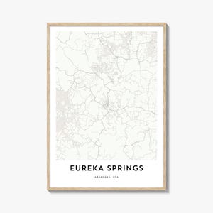 Map of Eureka Springs Print, Eureka Springs Map Gift, Eureka Springs Poster, City Map Artwork for Home & Office, Arkansas