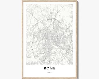 Map of Rome Print, Rome Map Gift, Rome Poster, City Map Artwork for Home & Office, Italy