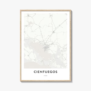 Map of Cienfuegos Print, Cienfuegos Map Gift, Cienfuegos Poster, City Map Artwork for Home & Office, Cuba