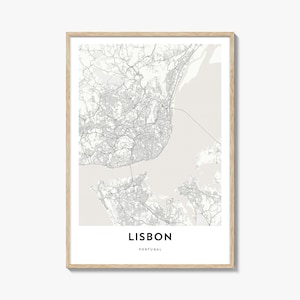 Lisbon Map Print: Portugal City Map Artwork