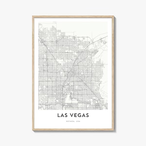 Impression de carte de Las Vegas, cadeau carte de Las Vegas, affiche de Las Vegas, oeuvre d'art de carte de la ville pour la maison et le bureau, Nevada