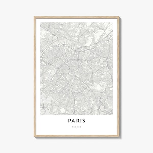 Karte von Paris Print, Paris Karte Geschenk, Paris Poster, Stadt Karte Kunstwerk für Zuhause & für das Büro, Frankreich