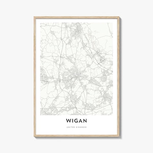 Wigan Map Print: UK City Map Art