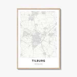 Karte von Tilburg Print, Tilburg Karte Geschenk, Tilburg Poster, Stadt Karte Kunstwerk für Zuhause & im Büro, Niederlande