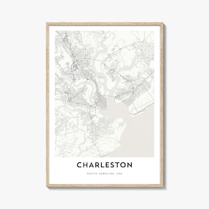 Charleston Map Print: South Carolina City Artwork