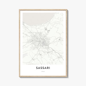 Map of Sassari Print, Sassari Map Gift, Sassari Poster, City Map Artwork for Home & Office, Italy