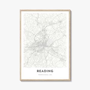 Reading Pennsylvania Map Print: Cityscape Home & Office Art