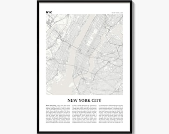 New Yorker Stadtplan-Druck, Zeitungsposter, Reise-Wanddeko