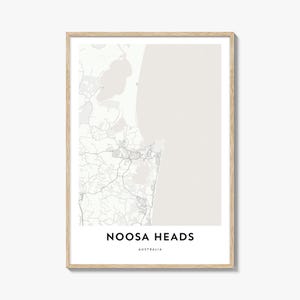 Mapa de Noosa Heads Impressão, Mapa de Noosa Heads Presente, Pôster de Noosa Heads, Arte de Mapa da Cidade para Casa e Escritório, Austrália