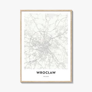 Map of Wroclaw Print, Wroclaw Map Gift, Wroclaw Poster, City Map Artwork for Home & Office, Poland