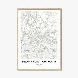Map of Frankfurt am Main Print, Frankfurt am Main Map Gift, Frankfurt am Main Poster, City Map Artwork for Home & Office, Germany
