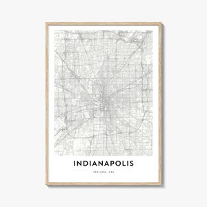 Map of Indianapolis Print, Indianapolis Map Gift, Indianapolis Poster, City Map Artwork for Home & Office, Indiana