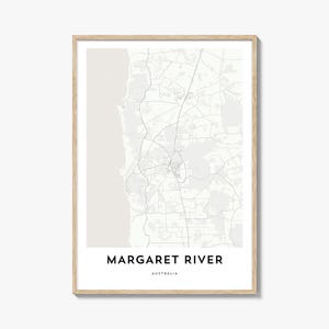 Karte von Margaret River Print, Margaret River Karte Geschenk, Margaret River Poster, Stadt Karte Kunstwerk für Zuhause & für das Büro, Australien