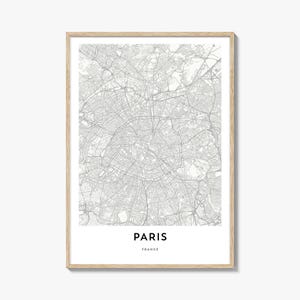 Map of Paris Print, Paris Map Gift, Paris Poster, City Map Artwork for Home & Office, France