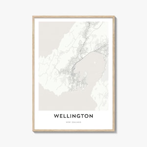 Map of Wellington Print, Wellington Map Gift, Wellington Poster, City Map Artwork for Home & Office, New Zealand