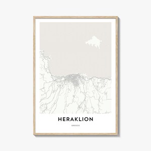 Map of Heraklion Print, Heraklion Map Gift, Heraklion Poster, City Map Artwork for Home & Office, Greece