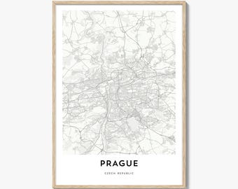 Map of Prague Print, Prague Map Gift, Prague Poster, City Map Artwork for Home & Office, Czech Republic
