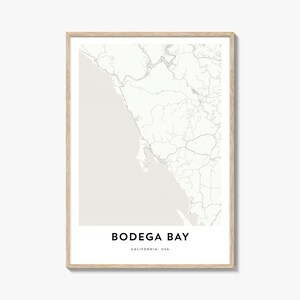 Bodega Bay Karte Print, Bodega Bay Karte Geschenk, Bodega Bay Poster, Stadt Karte Kunstwerk für Zuhause & im Büro, Kalifornien