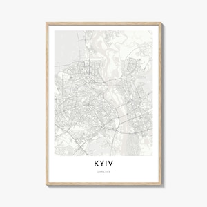 Map of Kyiv Print, Kyiv Map Gift, Kyiv Poster, City Map Artwork for Home & Office, Ukraine