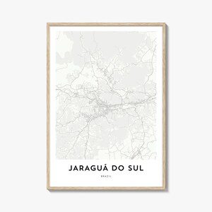 Karte von Jaragua do Sul Print, Jaragua do Sul Karte Geschenk, Jaragua do Sul Poster, Stadt Karte Kunstwerk für Zuhause & für das Büro, Brasilien
