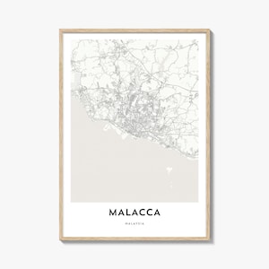 Malacca Map Print: City Map Art, Malaysia