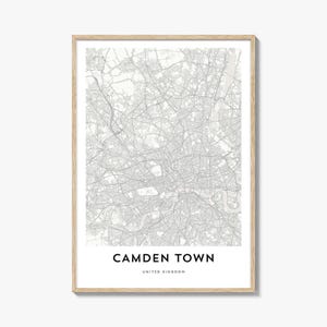 Map of Camden Town Print, Camden Town Map Gift, Camden Town Poster, City Map Artwork for Home & Office, United Kingdom