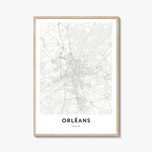 Map of Orléans Print, Orléans Map Gift, Orléans Poster, City Map Artwork for Home & Office, France
