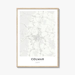 Map of Colmar Print, Colmar Map Gift, Colmar Poster, City Map Artwork for Home & Office, France