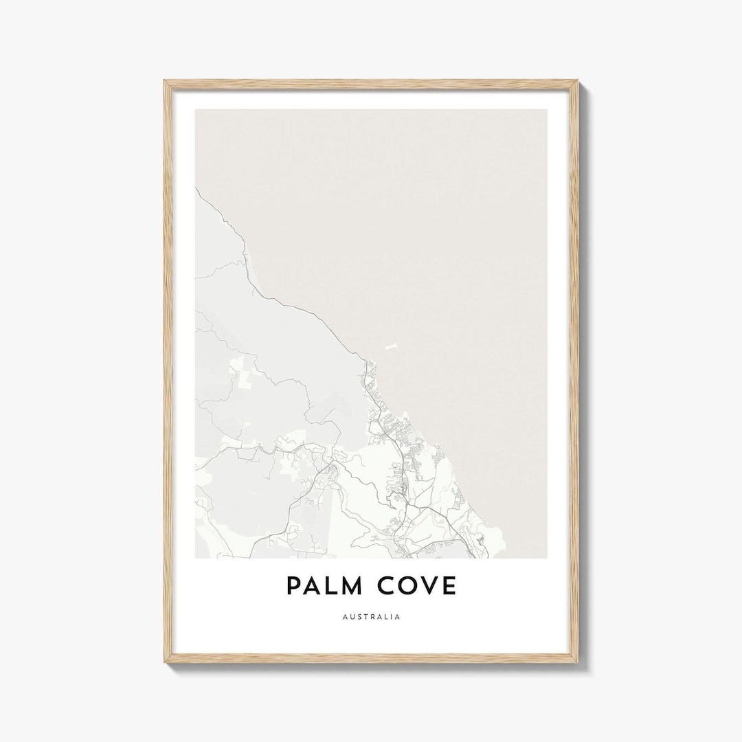 Palm Cove Map Poster Print, Queensland Wall Art, Australia Decor — free download