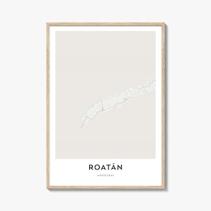 Map of Roatan Print, Roatan Map Gift, Roatan Poster, City Map Artwork for Home & Office, Honduras