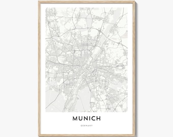 Poster Monaco Di Baviera - Mappa Città Moderna | CH