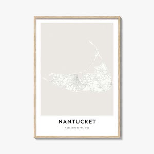 Map of Nantucket Print, Nantucket Map Gift, Nantucket Poster, City Map Artwork for Home & Office, Massachusetts